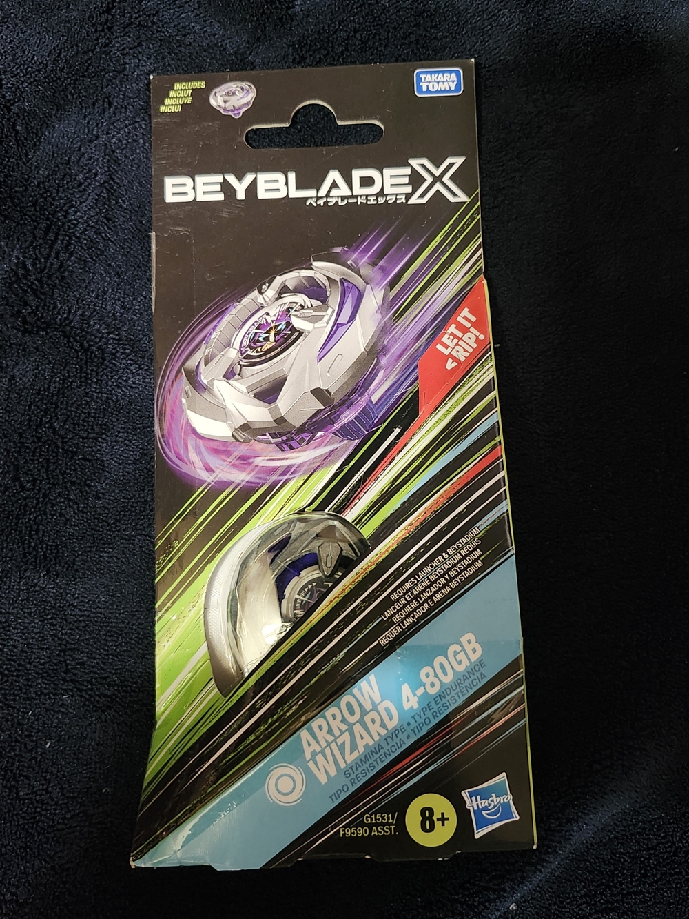 Beyblade Arrow Wizard 4-80GB Spinning Top Toy Purple & White NWT